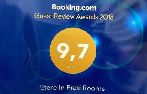 Certificado, premio, señal o documento que está expuesto en Etere in Prati Rooms