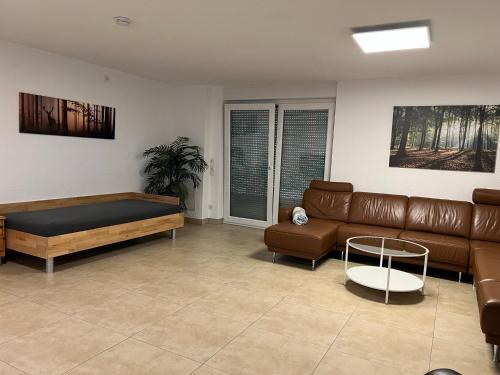 Ruang duduk di Ferienwohnung Buchberg