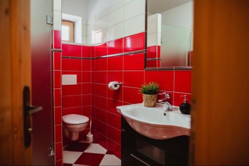 Koupelna v ubytování Penzion Na Boučí