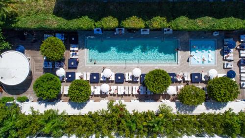 an overhead view of the pool at the resort at Nautilus Sonesta Miami Beach in Miami Beach
