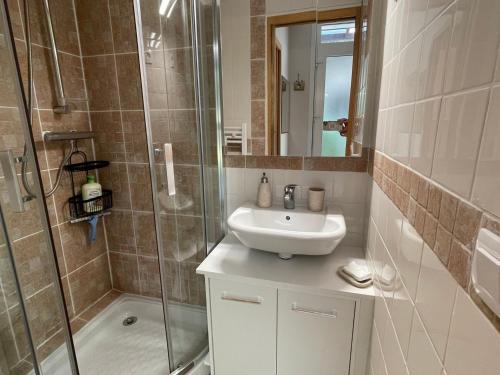 Koupelna v ubytování Maisonnette cosy 3* avec terrasse au calme, proche centre-ville et thermes d'Aix-les-Bains - FR-1-555-95