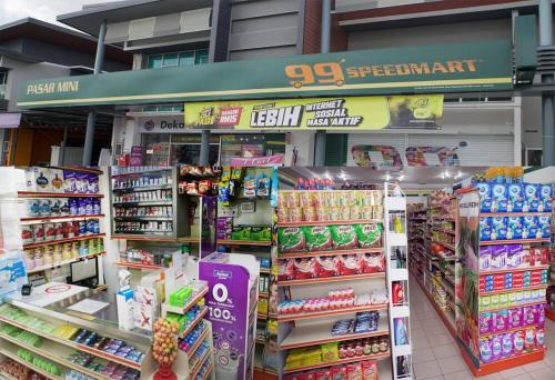 a store filled with lots of products in a store at Ground Floor Indah UUC Homestay KKIP Kota Kinabalu in Kota Kinabalu