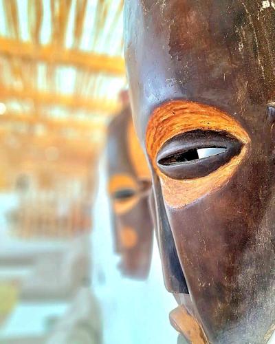 a close up of a bronze horse statue at Boho Boutique Hotel - Beachfront , Adults Only , Private Pool in Kiwengwa