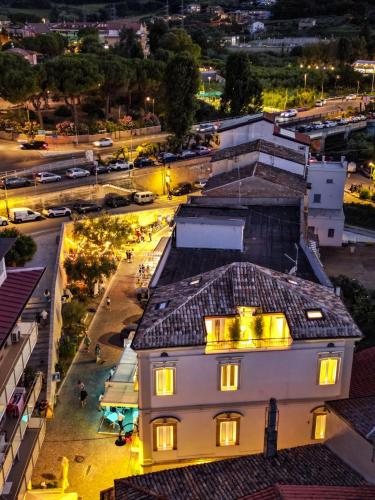an overhead view of a city at night at B&B Palazzo Bruni - Dimora di Mare in Marina San Vito