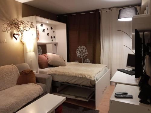 Cama ou camas em um quarto em appart sympa confort bien situé