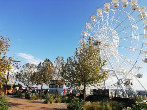 a large ferris wheel in a park with trees at Gallagher Midrand BnB in Midrand