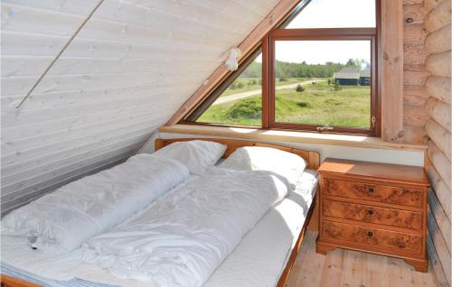 レムにあるNice Home In Skjern With Wifiの窓のある部屋に座る枕
