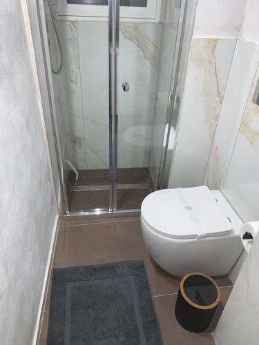 un bagno con wc e doccia di Almond Apartment Catania a Catania