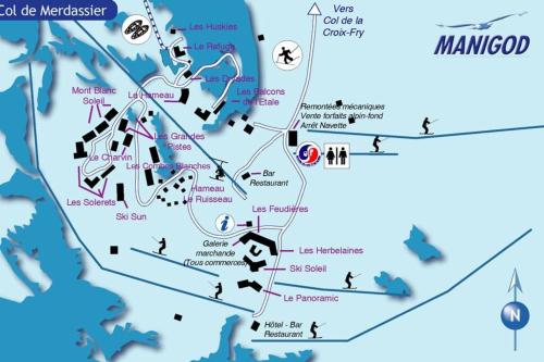 a map of the marina at manado at Appartement Manigod/La clusaz in Manigod