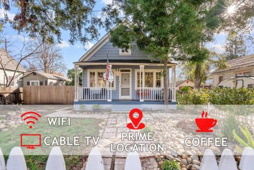 a house with a wii cable tv and a fence at Downtown Napa HOT TUB Retreat - 3 Bed l 2 bath in Napa