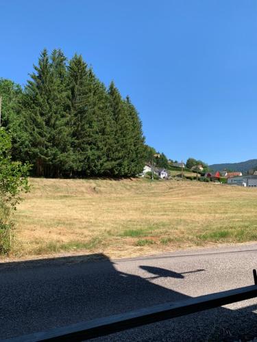 una vista de un campo desde el lateral de una carretera en Brimbelle en Saint-Maurice-sur-Moselle