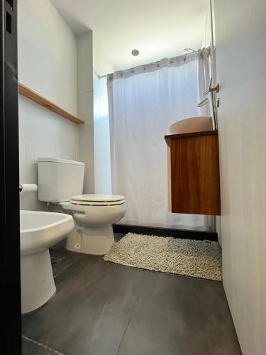 een badkamer met een toilet en een wastafel bij Hermoso monoambiente con muy buena ubicación. in Rosario