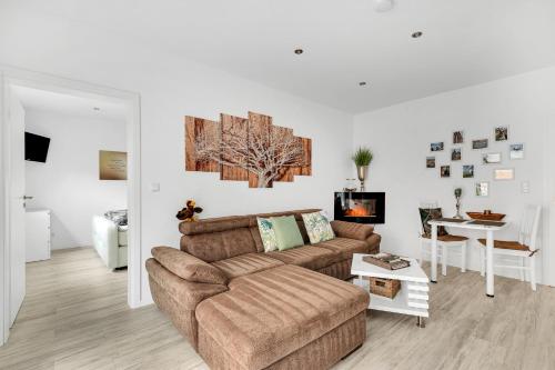 Χώρος καθιστικού στο Ferienwohnung Blickfang am Nordberg