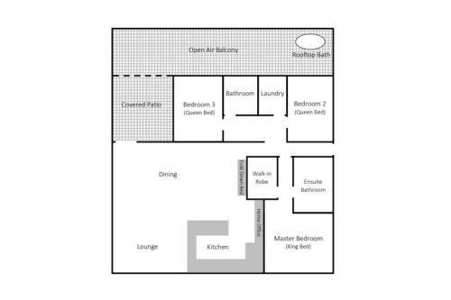 a floor plan of a house at Little Island Apartments in Hobart
