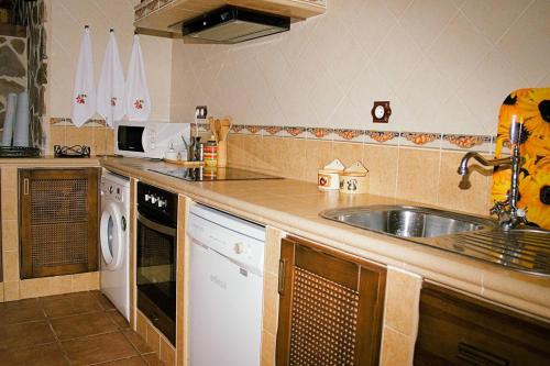 a kitchen with a sink and a dishwasher at Casa Rural Cristina III in San Pablo de los Montes