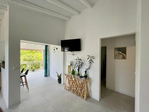 TV a/nebo společenská místnost v ubytování Les Villas du Bambou - Villa Bambou jusqu'à 6 pers