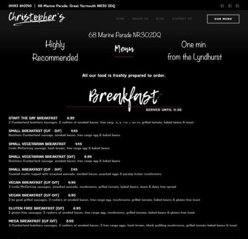 een screenshot van een pagina van een website met de woorden begteat bij The Lyndhurst Guest House in Great Yarmouth