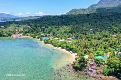 an aerial view of a beach with a resort at Agta Beach Resort in Biliran