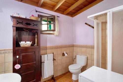 y baño con aseo y lavamanos. en La Roquina en Tijarafe