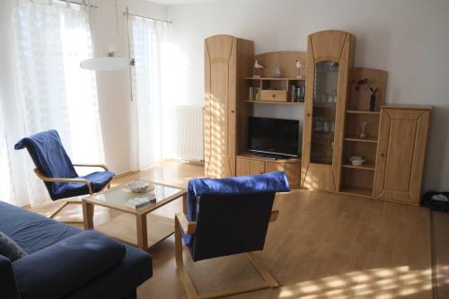 Televiisor ja/või meelelahutuskeskus majutusasutuses Ferienwohnung 02