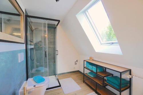 Koupelna v ubytování Ferienhaus Nurda - Seeblick am Wittensee