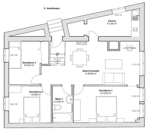 a floor plan of a house at Apartamento Turístico Monteceli AT-CC-00748 in Gata