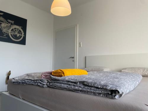 Uma cama ou camas num quarto em City Apartment close to Linz Central-Private Balcony