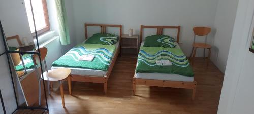 Ένα ή περισσότερα κρεβάτια σε δωμάτιο στο Ferienhaus Kastanienblick