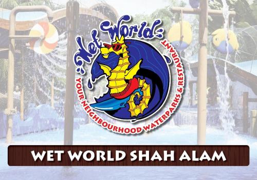 a sign for the wet world shahawi at a water park at Best Hotel Shah Alam @ UITM, i-City & Hospital in Shah Alam