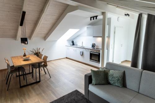 Kuchyň nebo kuchyňský kout v ubytování Kapfwald Appartements