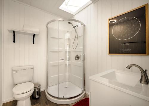 Bathroom sa Luxe Dome w Hot Tub, Full Bath & Mountain View