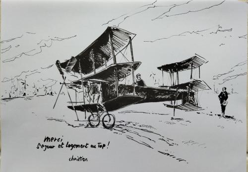 dessin d'un avion dans un champ dans l'établissement Appartements Les remparts d'Alienor, à Poitiers