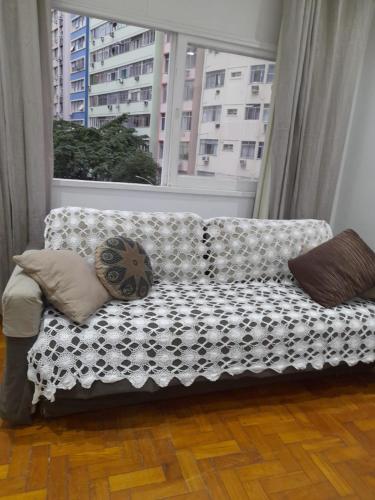 Postel nebo postele na pokoji v ubytování Otimo Sala e quarto Copa