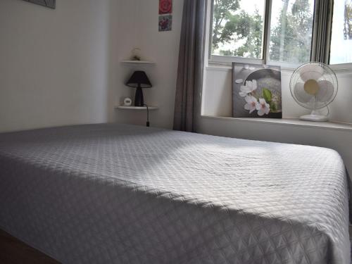 En eller flere senge i et værelse på Appartement Balaruc-les-Bains, 2 pièces, 3 personnes - FR-1-503-153
