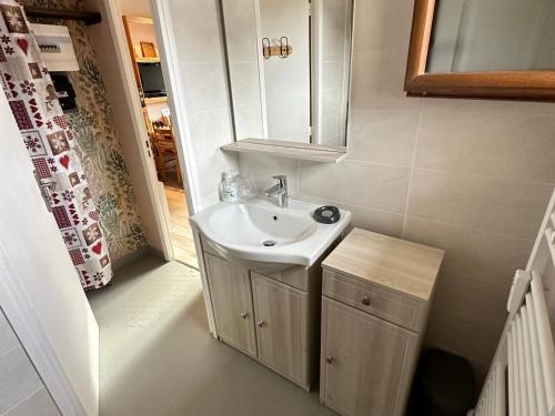a bathroom with a sink and a mirror at Studio Villard-de-Lans, 1 pièce, 4 personnes - FR-1-515-179 in Villard-de-Lans