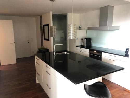 Kuchyň nebo kuchyňský kout v ubytování Ferienwohnung am Bodensee - Ruhe,Natur und Golfgenuss
