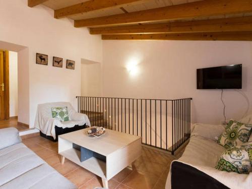 a living room with two couches and a tv at Ca'n Climent in Llucmajor