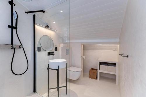 a bathroom with a shower and a toilet and a sink at LOVELY STUDIO - Port de Nice in Nice
