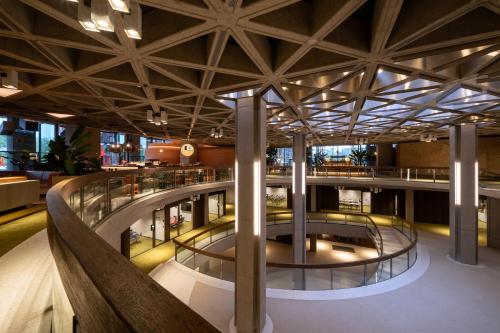 a view of the lobby of a building at Mix Brussels --Gym & Wellness for adults only-- in Brussels