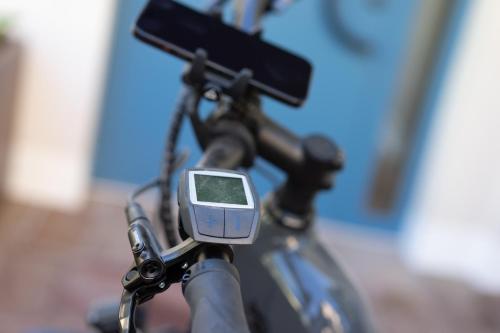 a close up of a camera on a bike at Wellness Smart Suites in Bolzano