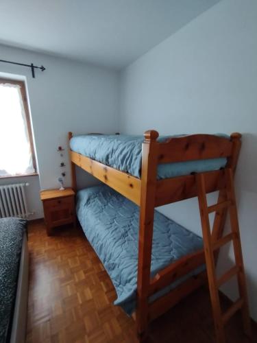 1 Schlafzimmer mit 2 Etagenbetten in einem Zimmer in der Unterkunft Ca Bellavista in Chiesa in Valmalenco
