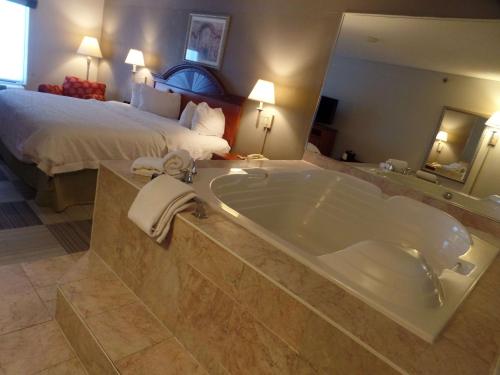 baño con bañera grande en una habitación de hotel en Hampton Inn Bowling Green, en Bowling Green