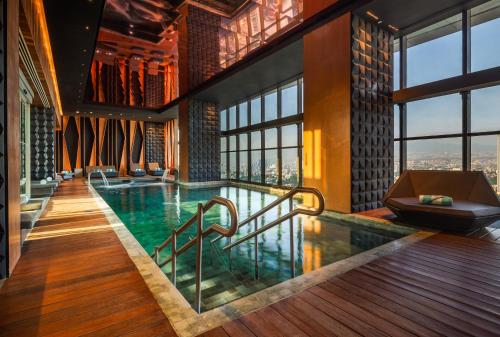 a pool in the middle of a building at Sofitel Mexico City Reforma in Mexico City