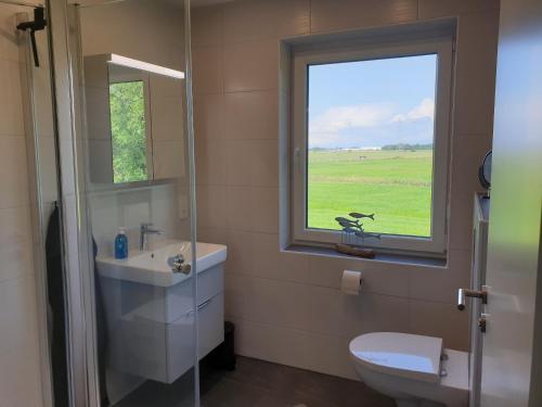 Koupelna v ubytování Weitblick