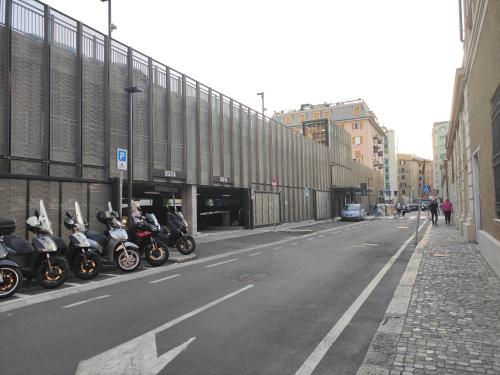 a row of motorcycles parked on the side of a street at il Rifugio del Marinaio in Genova
