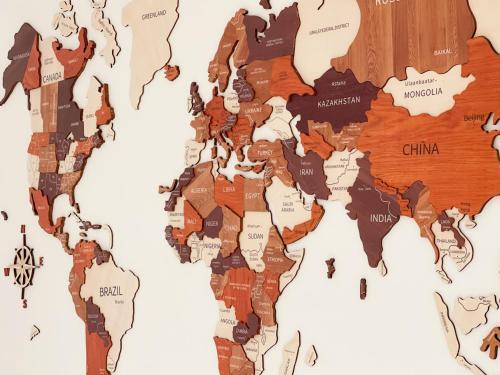 a map of the world with china on it at Airone Capsule Hotel in Hobart