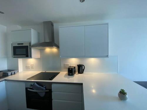 Una cocina o zona de cocina en Cozy 1 BR Flat in Sutton NH15