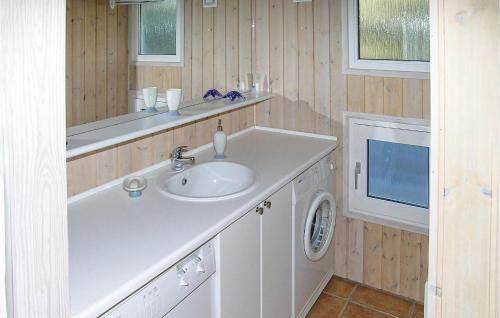 フルシグにある3 Bedroom Nice Home In Skagenのバスルーム(シンク、洗濯機付)