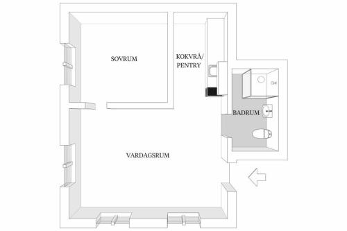 Půdorys ubytování Bright apartment in park environment