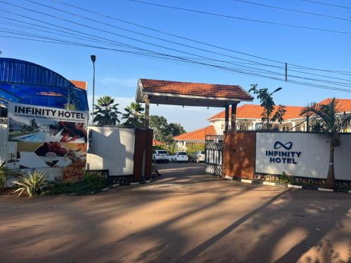 a gas station on a street withinity roadinity work at Infinity Hotel Kampala in Kampala